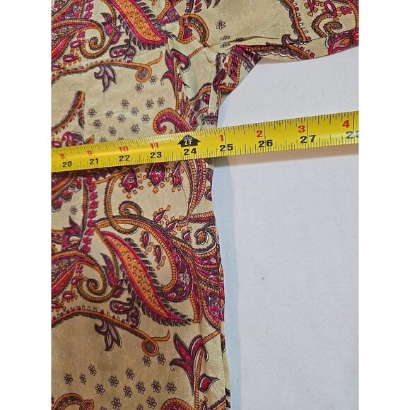 Retro Button up Womens shirt collared Long Sleeve Paisley Print size XL New - Picture 12 of 16